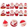 12pcs Mini Resin Santa Claus Ornaments Christmas Holiday Figurines For Tabletop Home Office Party Decor Miniature Christmas