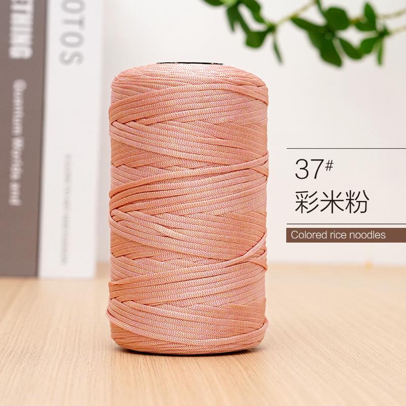 Mercerized Cotton And Linen Flat Belt Thread Light Body Ice Silk Thread Hand Crocheted Diy Hook Bag Hat Seat Cushion Hollow Thread