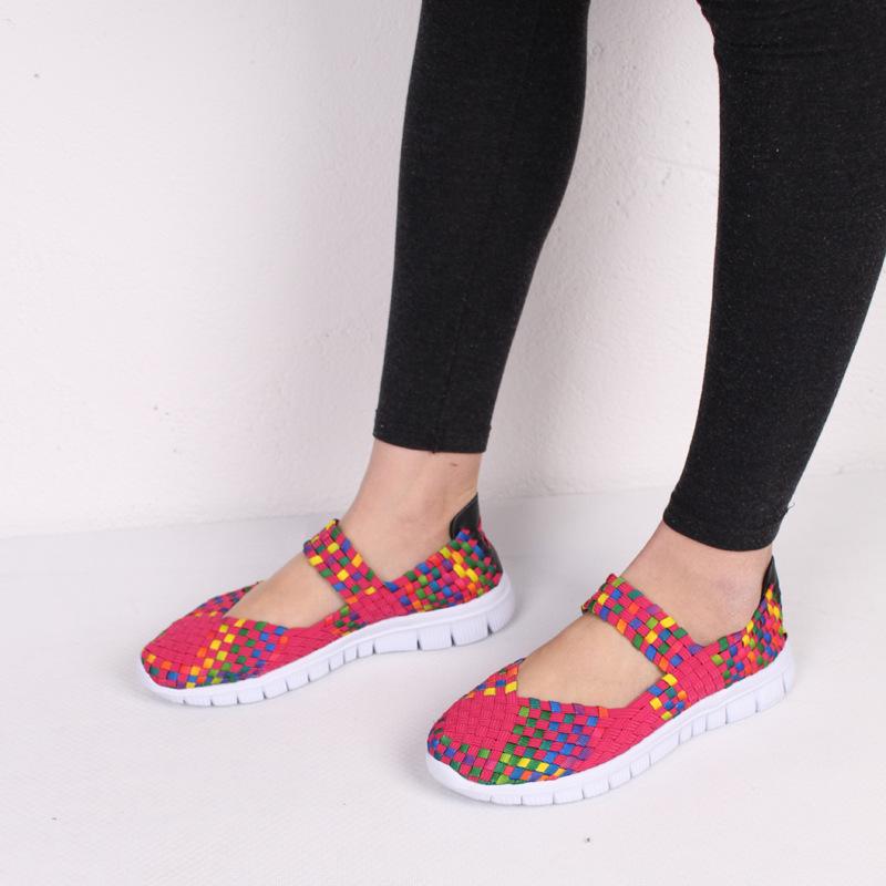 Summer Women Casual Shoes Light Breathable Handmade Women Woven Shoes Soft Comfortable  Women Shoes Fashion Loafers
