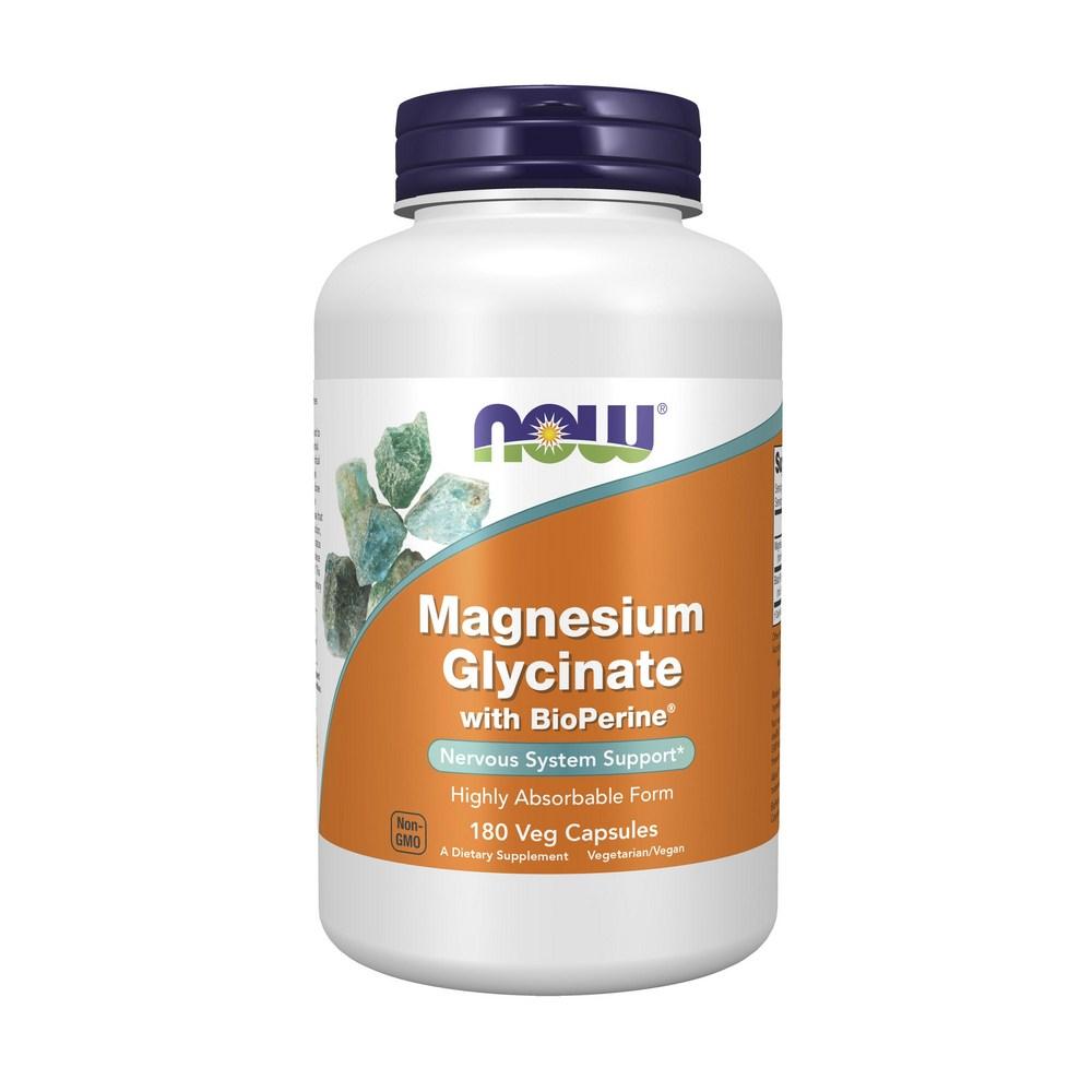 Now Foods Magnesium Glycinate Bioperine Veggie Capsules 1 Pcs 180 Tablets