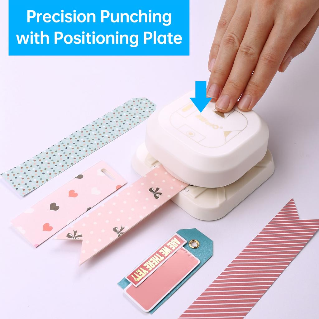 KWtriO 4in1 Corner Trimmer Squarer Puncher Slot Punch Paper Cutter In Oval Fish Eye