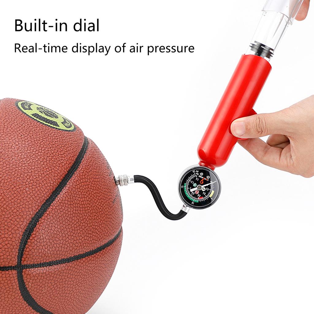Basketballpumpe Håndholdt Ballpumpe med Manometer 20PSI Bærbar Luftpumpe Ballpumpeverktøy Enkel å Bruke