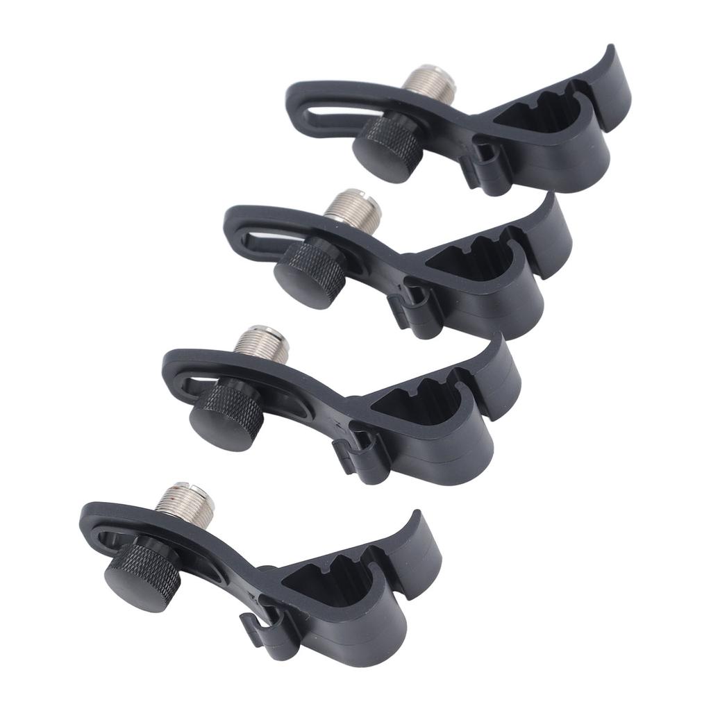 4Pcs Drum Microphone Clip Height Adjustable Shockproof Microphone Drum Mount Mic Holder