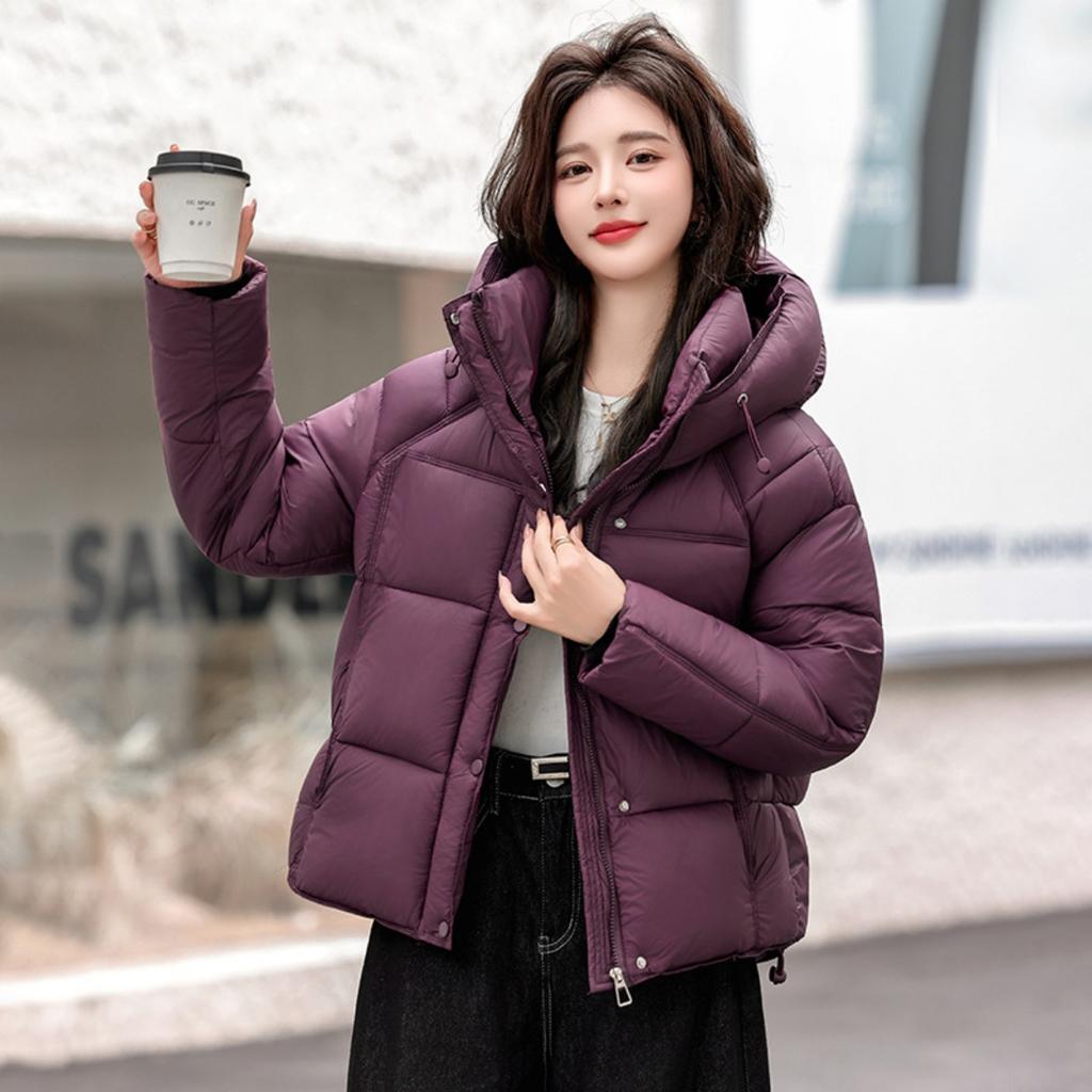 Winter Women's Short Down Jacket, Petite Size, Off-white, High-end Plus Size Loose Fashion Korean Style White Goose Down Coat