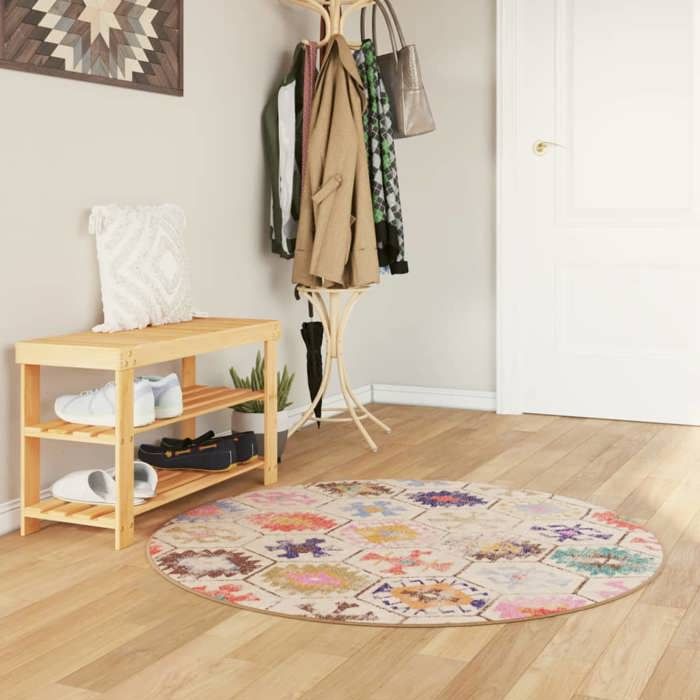 VidaXL Washable Multicolored Rug Ø 120 Cm Non-slip 136584