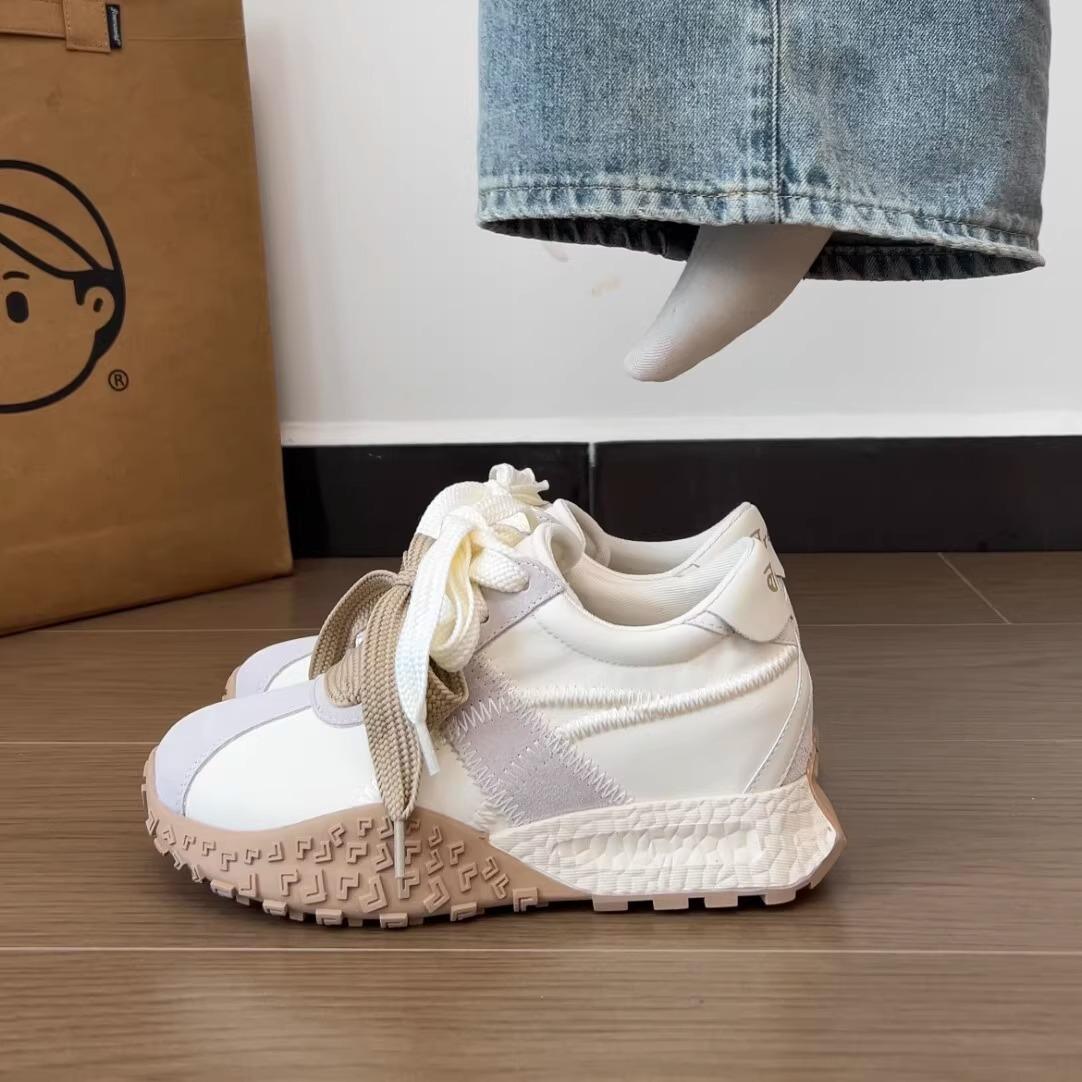 

[Height increase] Ballet thick-soled inner height increase, small height increase shoes, casual sports women s shoes 34 бежевий