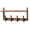Wall-Mounted Solid Wood Coat, Hat & Key Rack for Entryway Storage