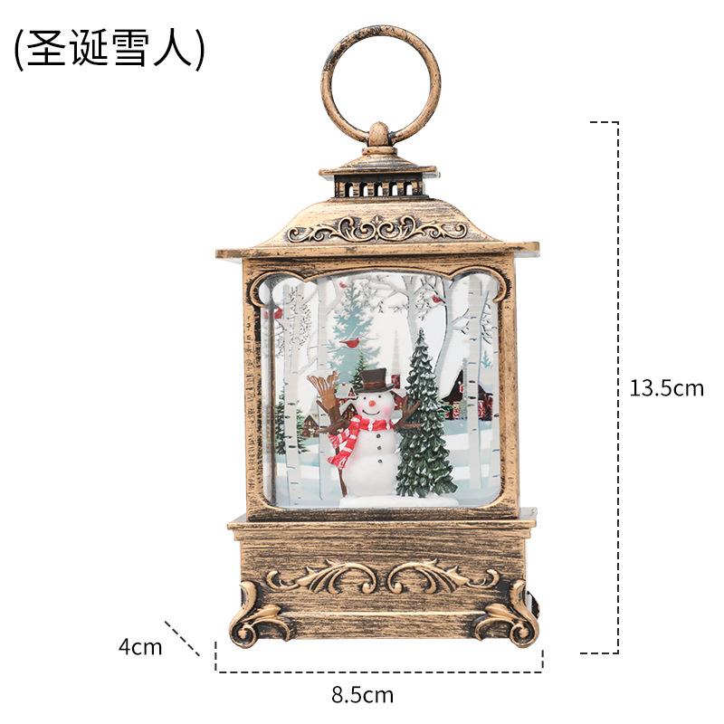 Lighted Christmas Snow Globe Lantern Battery Operated LED Night Light With Hook Christmas Tree Ornaments Gift Ideas