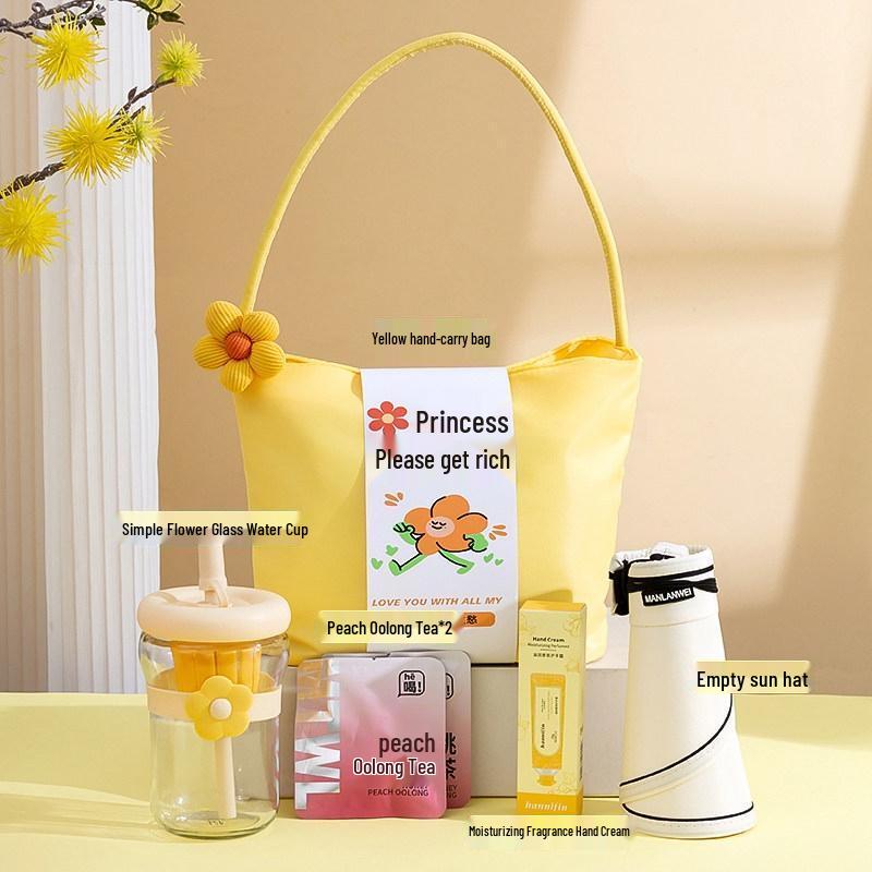 HANDUNYOU Light Luxury Yellow Handbag Gift Set