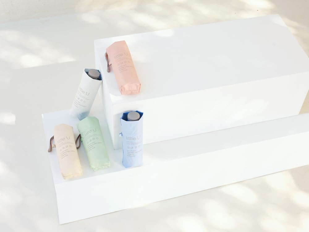 Because Folding Perfect for Sun and PU Perfect for Sun and Heat Umbrella, 50cm, Rain, Lightweight, Leather, Rain, Protection, Pink, B-095789