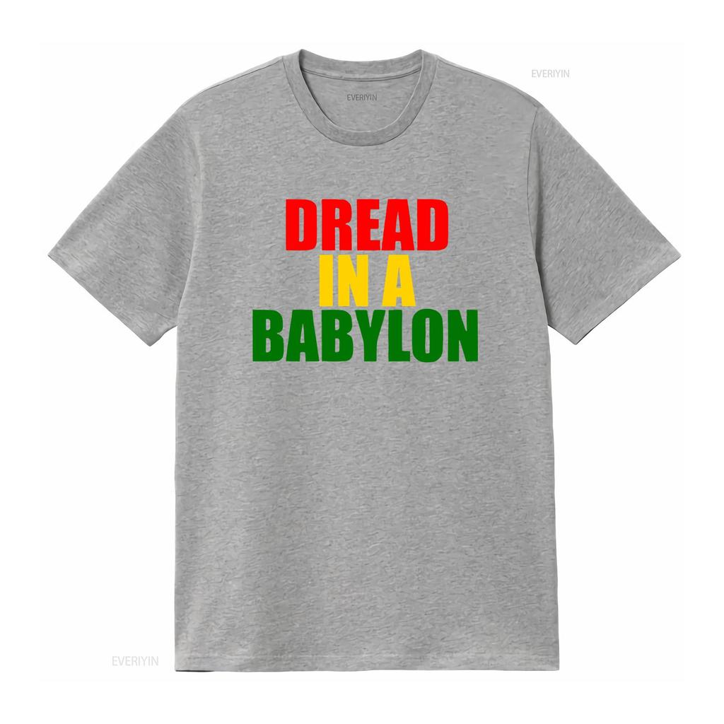DREAD IN A BABYLON T SHIRT All Sizes Colors Reggae Dub U Jah Rasta Design vintage Washed fashion streetwear Breathable