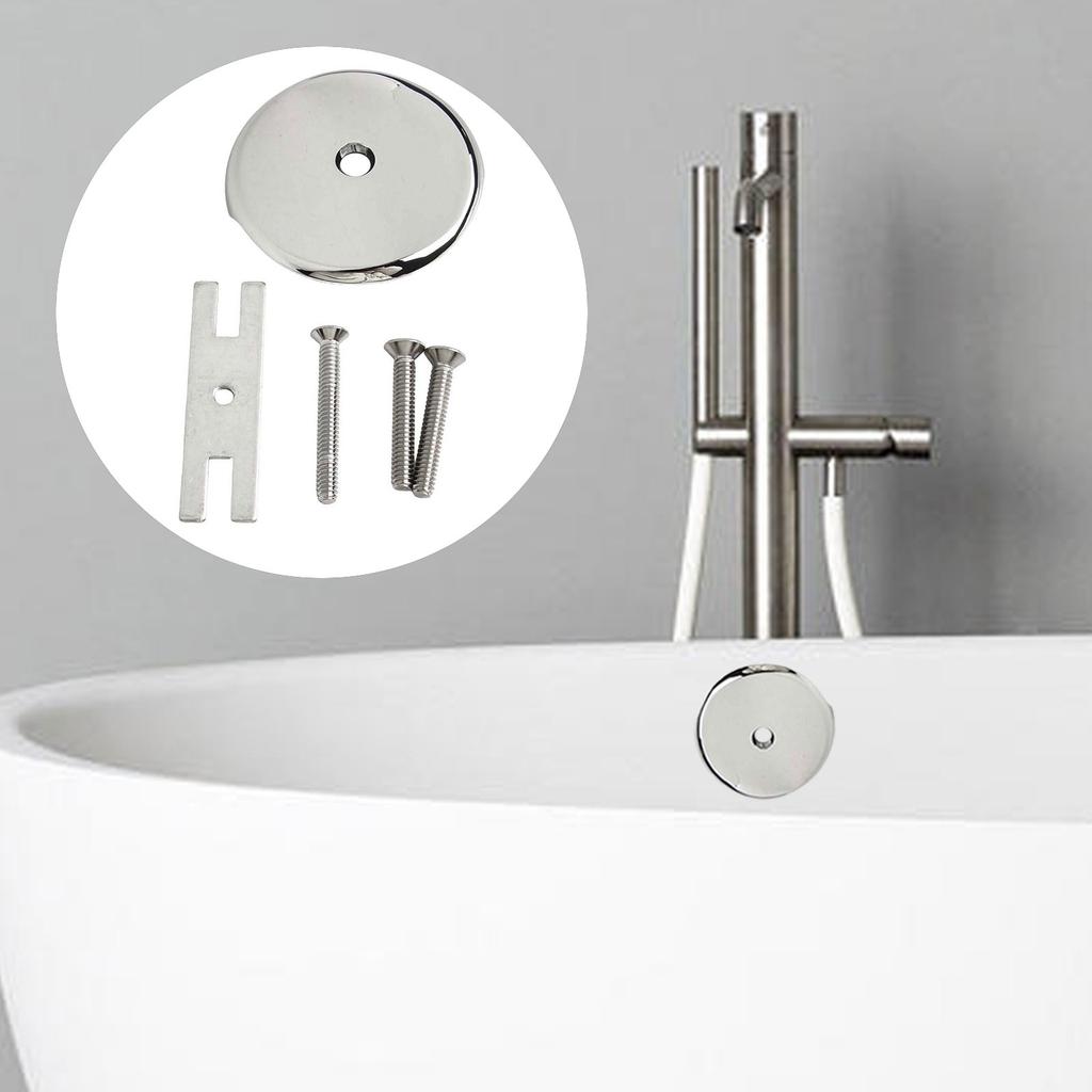 1 Set Single Hole Bathtub Drain Overflow Panel With 3 Screws Drain Overflow Panel Bathtub Accessories