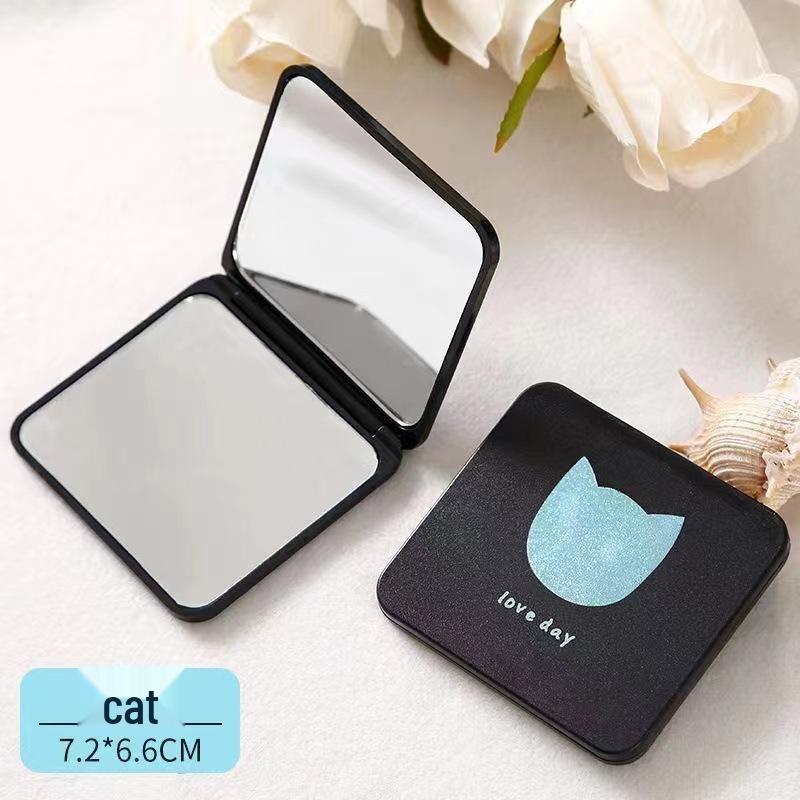 

Compact Double-Sided Folding Pocket Mirror: Magnifying & Standard for Portable Makeup .