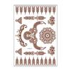 Henna Tattoo Stickers, Red Brown Waterproof Lace Temporary Tattoos, Indian Mehndi Body Art for Women Girls, Festival Makeup