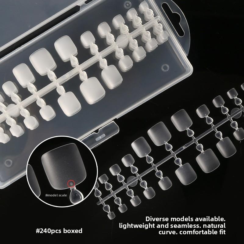 240Pcs Fake Toe Nail tips foot nail pieces non-marking matte false toe nails, fake nails, full toenails sticker
