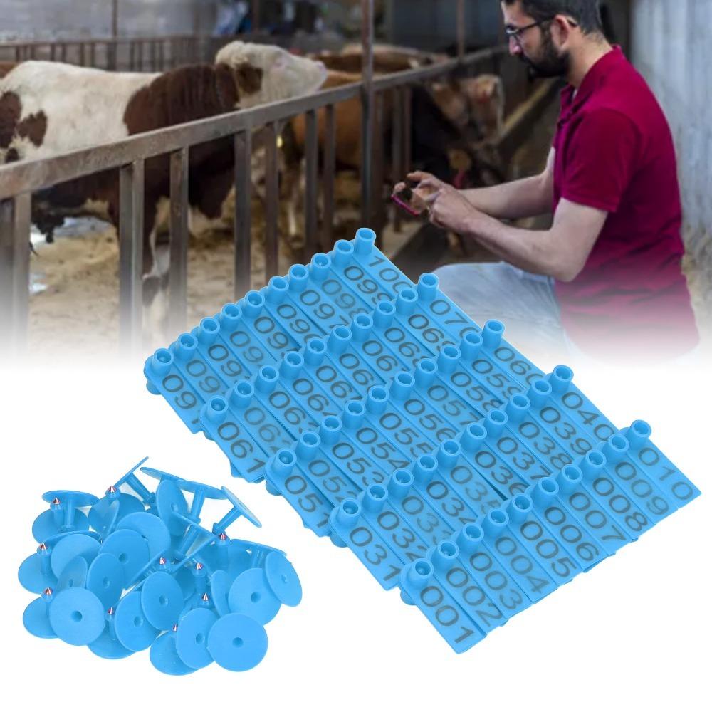 100Pcs Flexible Numbered Cattle Ear Tags PP Livestock Identification Card Livestock Ear Tags Fox