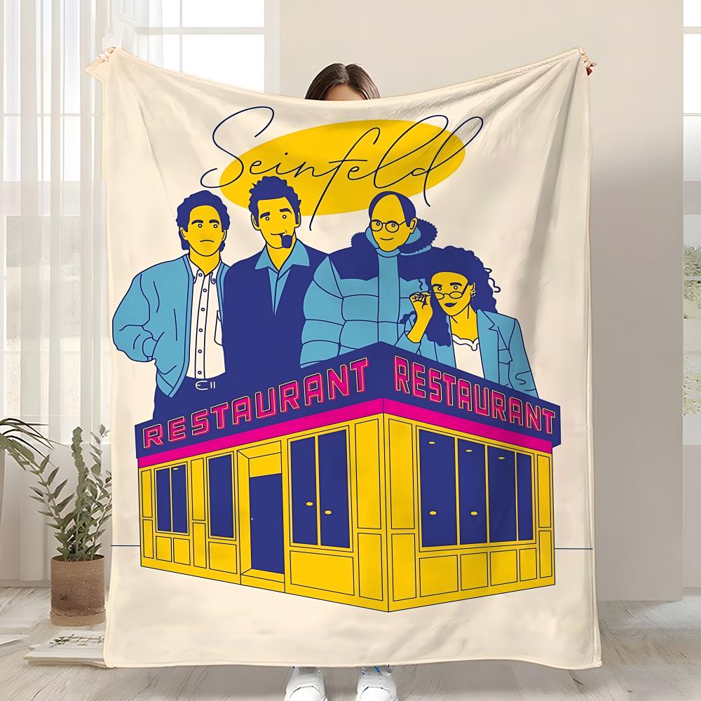 TV Seinfeld Wurf für Kinder Flanell-Kuscheldecke Weich Warm Antistatisch Waschbar Ganzjahres