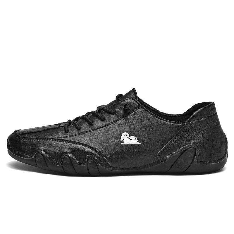 Fashion Men Leather Casual Shoes Luxury Low Top Sneakers Comfortable Mens Shoes Big Size Designer Loafers Moccasin Shoe Man 2025 New