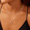 14K Gold-Plated Three-Strand Necklace: Twisted Copper Layered Paperclip Chain