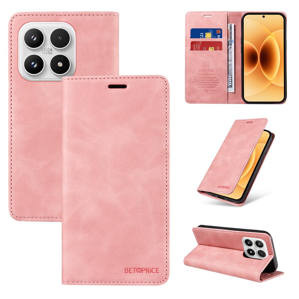For Xiaomi 17 Case BETOPNICE Magnetic Closure RFID Blocking Wallet Stand Leather Phone Cover