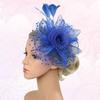 VALICLUD Elegant Blue Fascinators Headband for Women with Cocktail Flower Mesh Design, Versatile Wearing and Firmly Secured, for Special Occasion