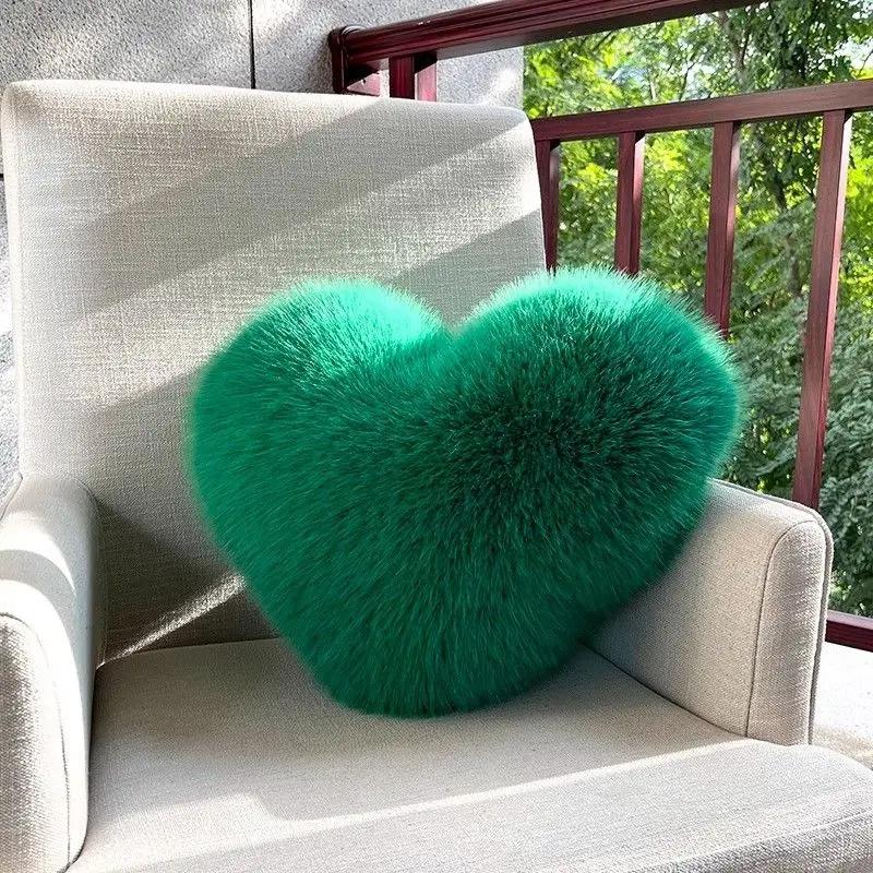 

Подушка Love Plush Throw, простая, бытовая, креативная, имитация меха лисы, легкая, роскошная, имитация меха, диванная подушка, поясничная подушка для девочки 31x40cm