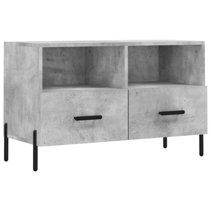 VidaXL Meuble TV Gris béton 80x36x50 cm Bois d'ingénierie 828984