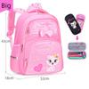New PU Leather School Bag Korean Fashion Girls Backpack Cute Cat Orthopedic Waterproof Backpack