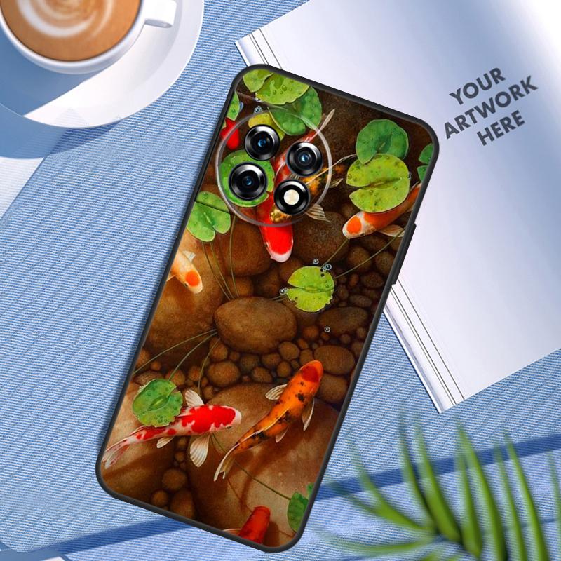 Koi Carp Fish Painting Case For OnePlus 12 11 10 Pro 8T 9R 10R 10T 12R OnePlus Nord CE 2 Lite 2T 3 N20 N100 Cover