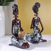 NORTHEUINS Pryskyřice Vintage Africké Řemesla Ornament Černé Ženy Umění Socha Domácí Obývací Pokoj Dekorace Stolní Dekorace Figurky Pro Interiér