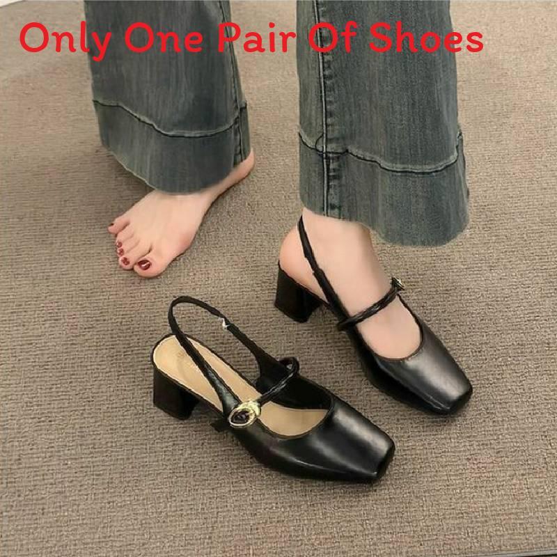 One Strap Sandals For Women With Pu Upper And Low Block Heel For Summer Casual Wear