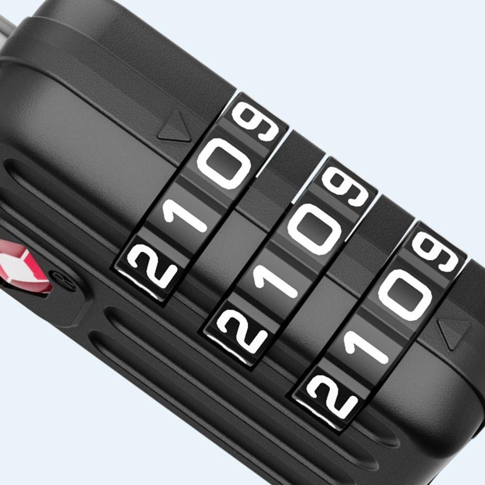 Portable TSA 3 Digit Combination Lock Zinc Alloy Anti-theft Customs Password Lock Security Tool Wire Rope Padlock for Travel