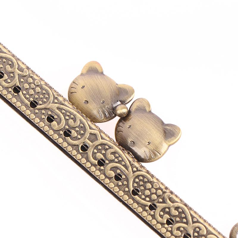 1 pièce 8,5/10,5/12,5 cm Tête de chat Métal Cadre de sac à main Poignée Pour Pochette Sac à main Fabrication Fermoir Verrouillage Sacs Accessoires