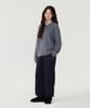 COVERNAT WOMAN Wool Blend Cable Knit Dusty Blue