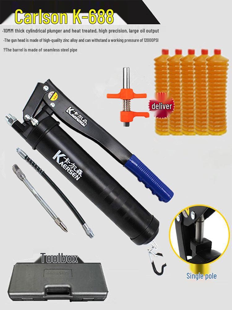 Carlson Zipper Grease Gun: Mini Excavator Chain Type Mechanical Lubricating Oil Bullet Gun