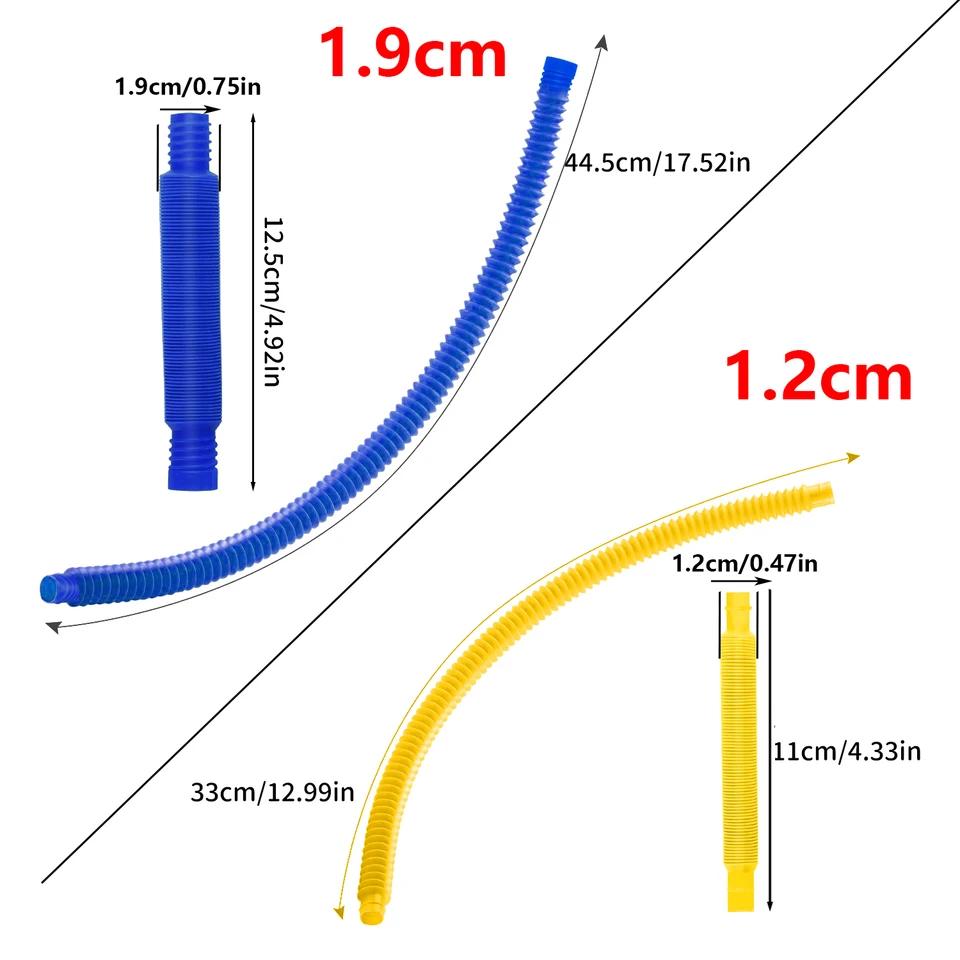 Bunte teleskopische Pop-Röhren Stressabbau Fidget Spielzeug Flexibler Kunststoff Sensorische Dehnungsröhren Kinder Erwachsene Dekompression Geschenk