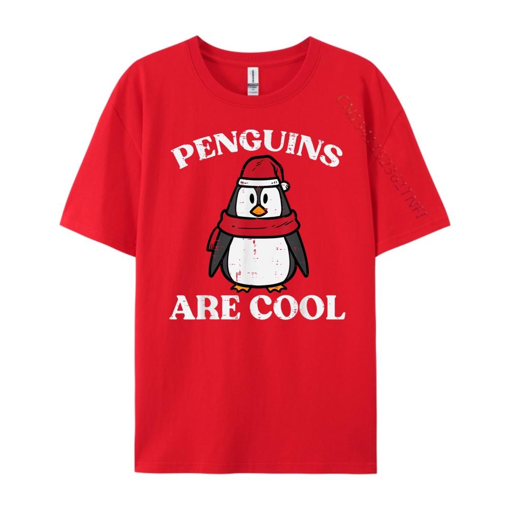 

Penguins Are Cool Scarf Hat Pun Plain T Shirts Wholesale ClassicT Shirts For Men Korean S