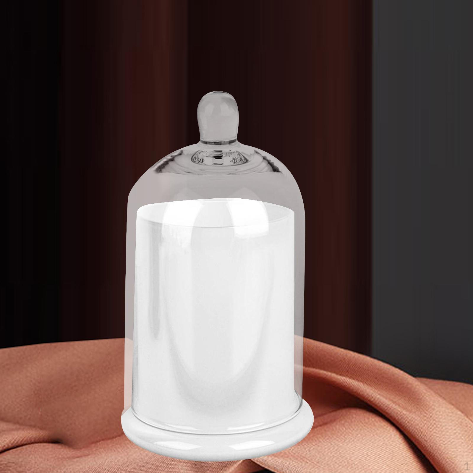 Клош Стеклянный купол Подсвечник Колокольчик Дисплей Центральная крышка Чашка белый