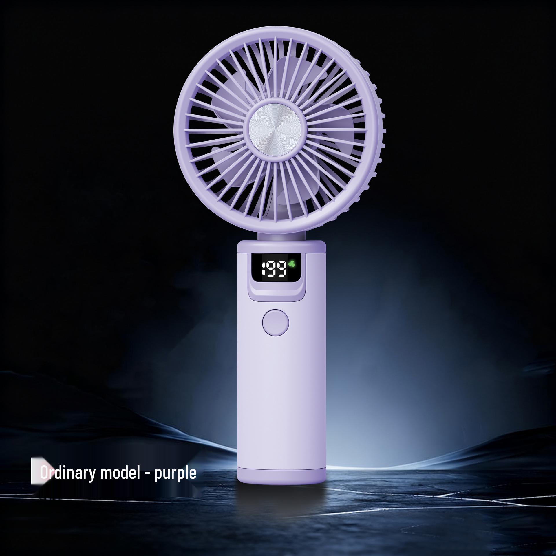 High-Speed Handheld USB Rechargeable Mini Fan with Digital Display