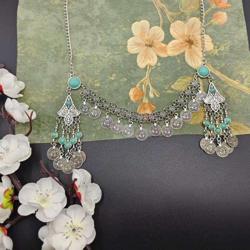 Bohemian Ethnic Headpiece With Tassel Chain Vintage Kazakh Coin Design Hair Accessory Festival Costume