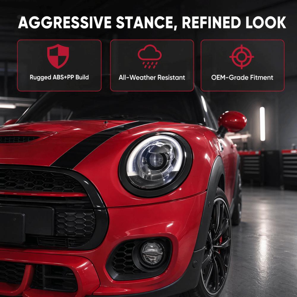 4PCS Glossy Balck Front Grille Trim Strip for F55/F56/F57/One Cooper S JCW 2014+