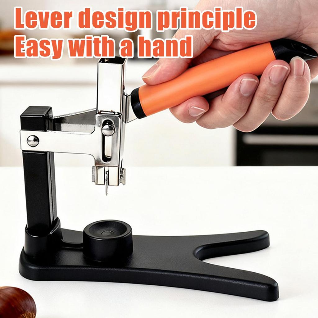 Stainless Steel Chestnut Cutter Nut Sheller Kitchen Tool Non-Slip Handle Chestnut Clip for Nut Peeling Shelling Opening Cooking