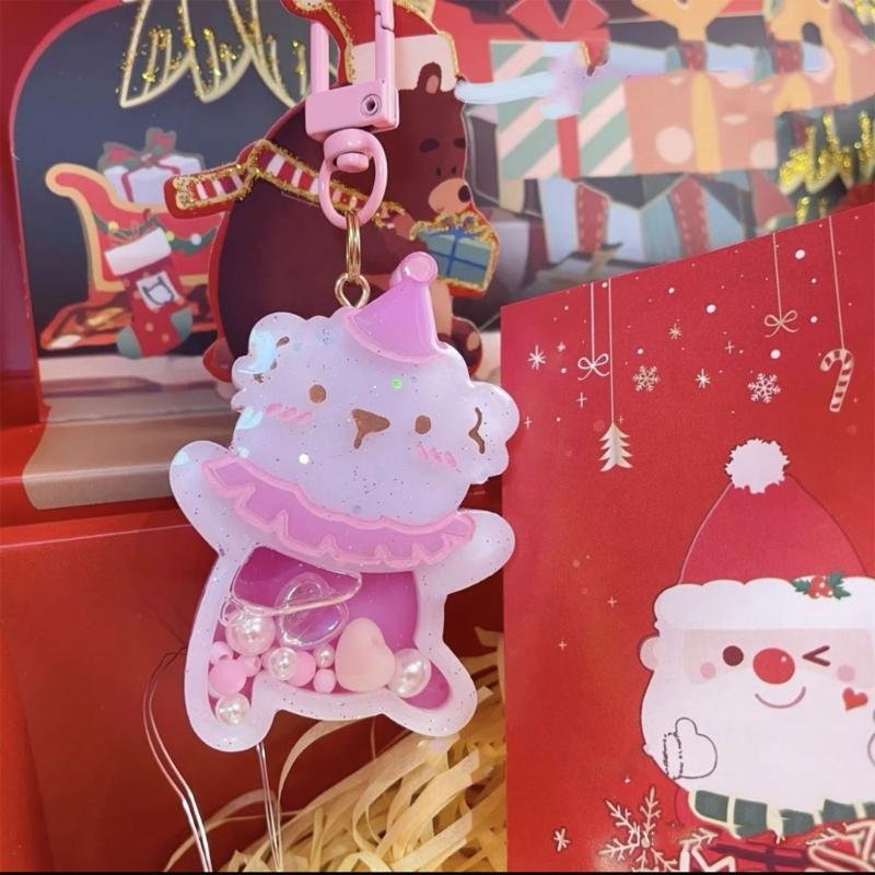 Cute Circus Bear Ornament Quicksand Silicone Epoxy Mold  Keychain Pendant Jewelry Craft Mould for Birthday Gift