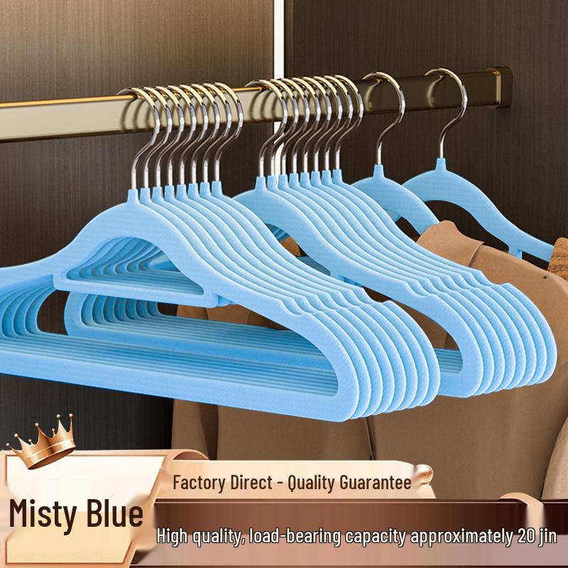 Semi-Circular Non-Slip Flocked Hanger: Traceless, No Shoulder Bumps, Shed-Free, Ideal for Home and Dorm Drying.