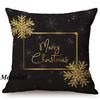 Happy Christmas Decoration Cushion Cover Cotton Linen Geometric Sofa Decorative Christmas Throw Pillow Case Cojines