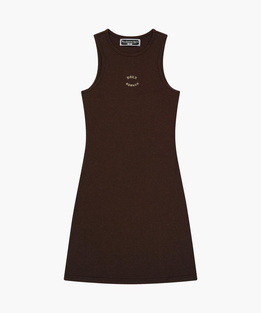 HDEX Essential Ribbed Halter Dress (Brown)