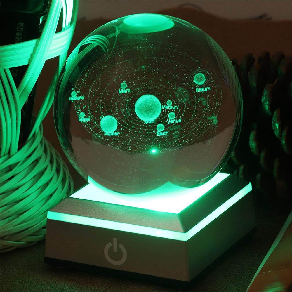LED-Lichtsockel Beleuchteter Ausstellungsständer Rechteckig 7 Farben USB Tischlampe Für Kristall Kunst Glas Figuren Geschenk