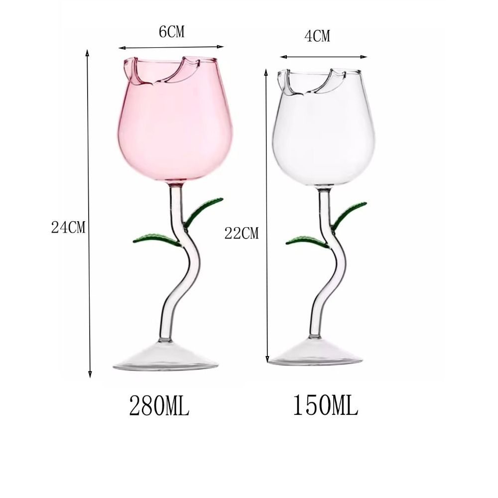 150/280ml Rose Wine Glass Glassware Cocktail Glasses Cup Rose Wine Goblet Valentine's Day