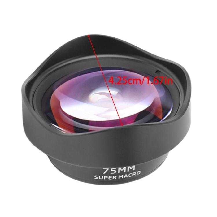 Portable Smartphones Clip-on Macro Lens 75mm External Lens 10X Magnification Enhances Photography Effect Lightweight