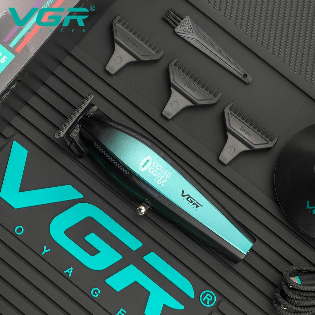 New VGR 9000RPM Powerful Electric Cordless Hair Clipper with Base Rechargeable Smart Digital Display LED LCD Shaver Hair Clipper Shape Carving V-992
